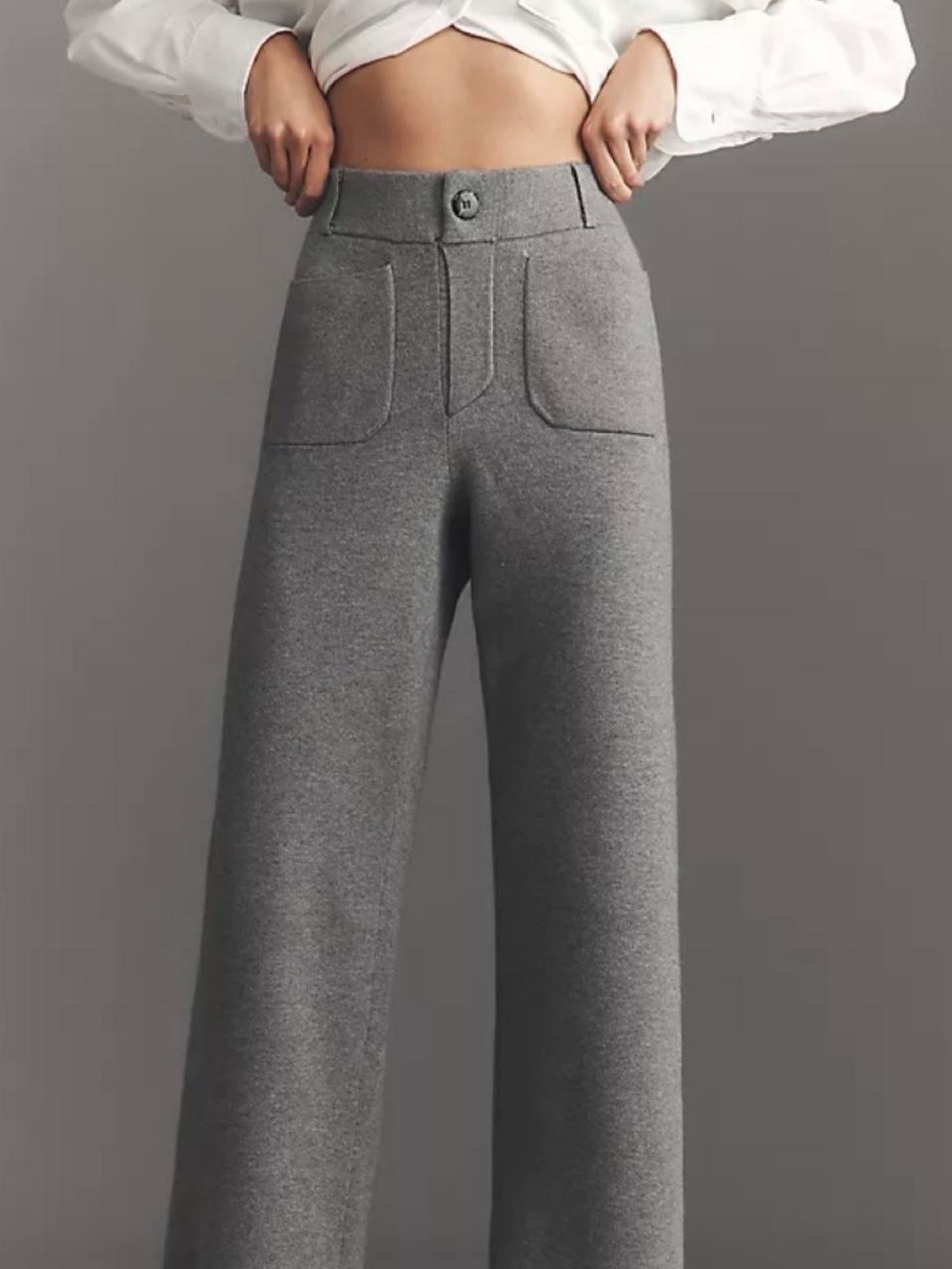 Maeve Anthropologie Colette Knit Crop Wide-Leg Trousers